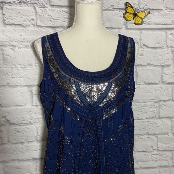 VERTY Beaded Sequins Over The Knee Dress Size Medium - Picture 3 of 9